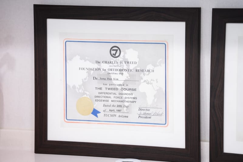 미국 Charles H. Tweed International Foundation이 발급한 Tweed Course 이수 인증서